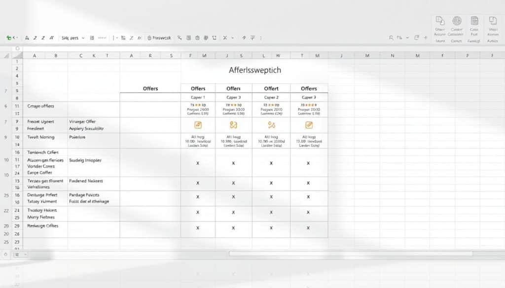 Angebotsvergleich Excel Vorlage kostenlos downloaden