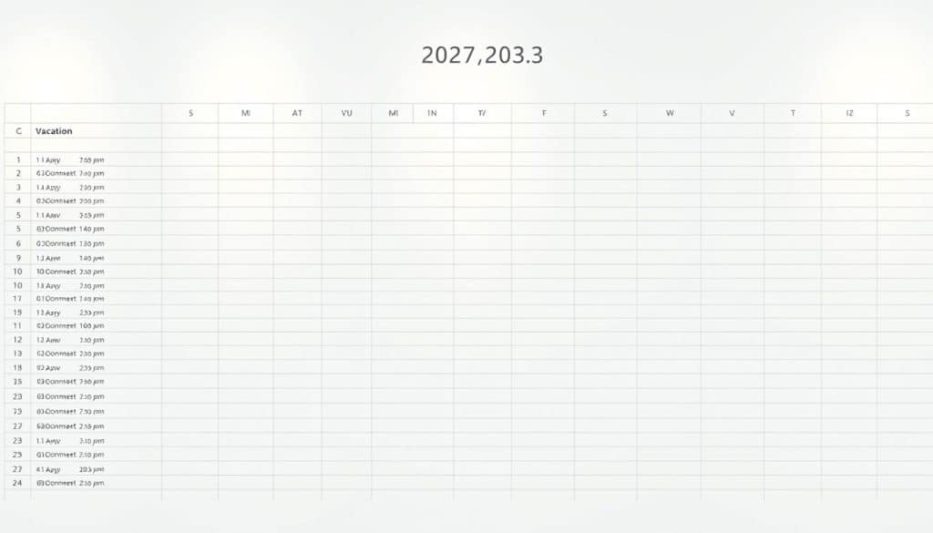 Urlaubsplan 2025 Excel Vorlage kostenlos downloaden